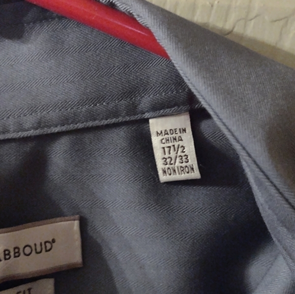 Joseph Abboud Mens Button Down Regular Fit Dress Shirt Long Sleeve 17.5 32/33 - Picture 3 of 4